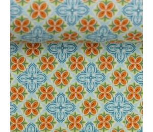 Baumwolle - Julia Blüten türkis